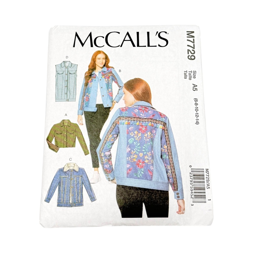 McCalls M7729 Sewing Pattern Misses' Jackets and Vest Size 6-14 New Uncut